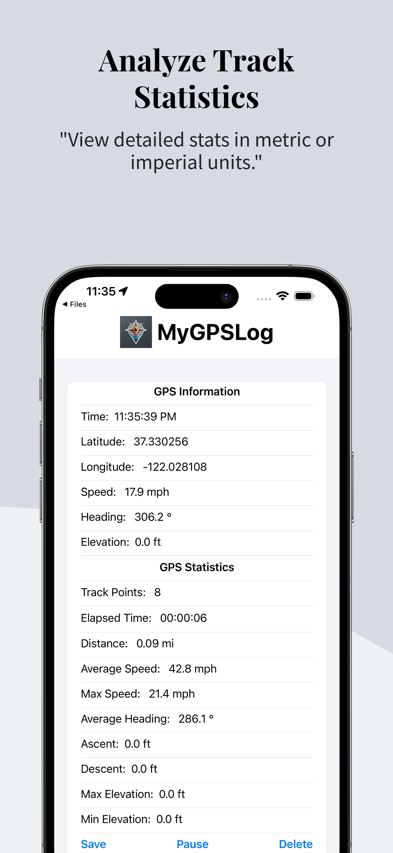 MyGPSLog Screenshot 2
