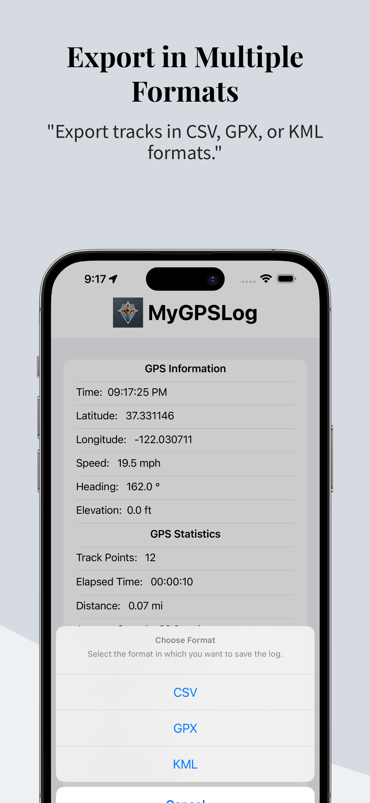 MyGPSLog Screenshot 3